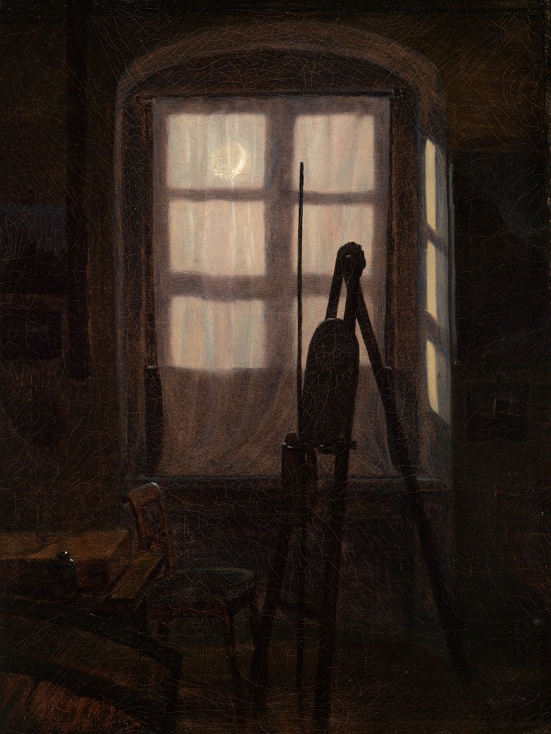 Carl Gustav Carus - Malerstube im Mondschein
