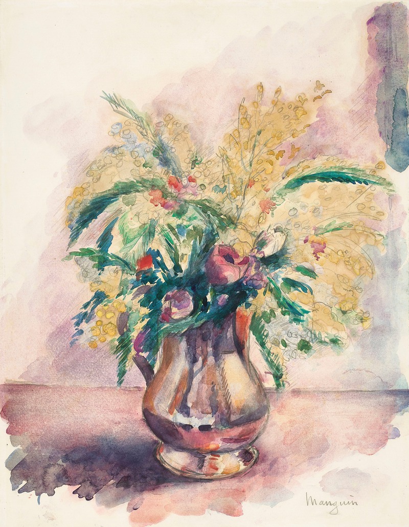 Henri Manguin - Anémones et mimosas