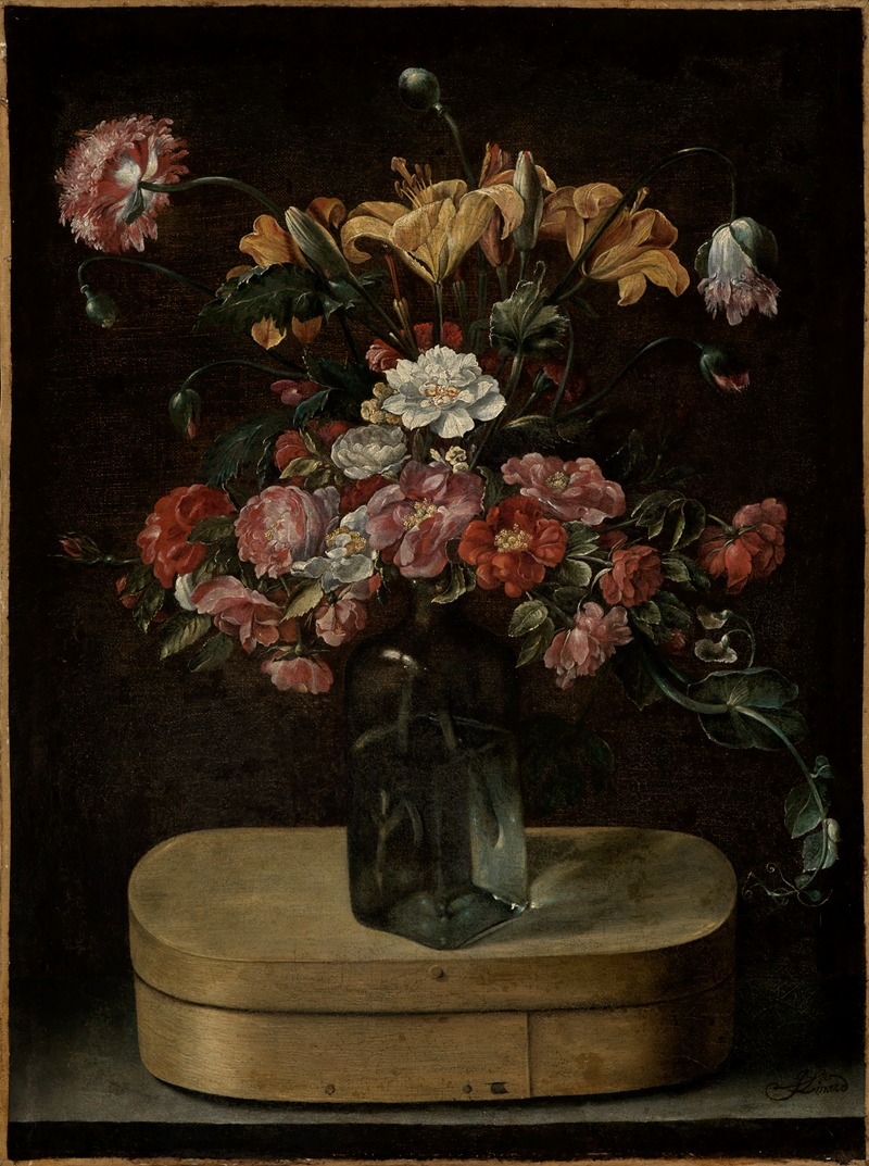 Jacques Linard - Blumenstrauss auf einer Spanschachtel