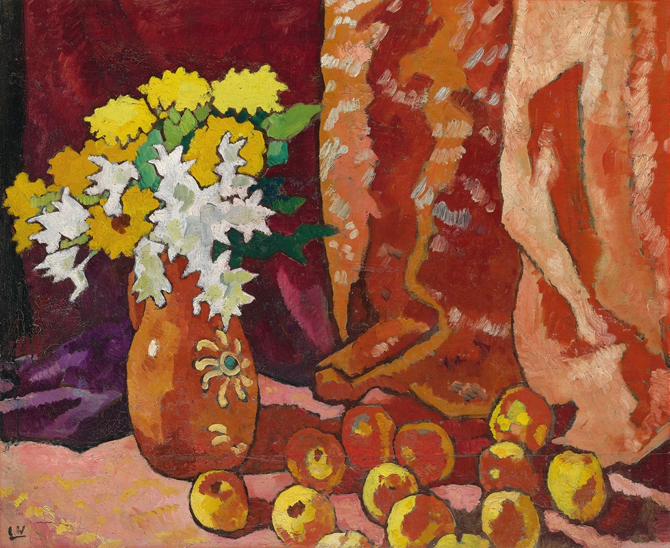 Louis Valtat - Bouquet à la cruche marron et aux pommes