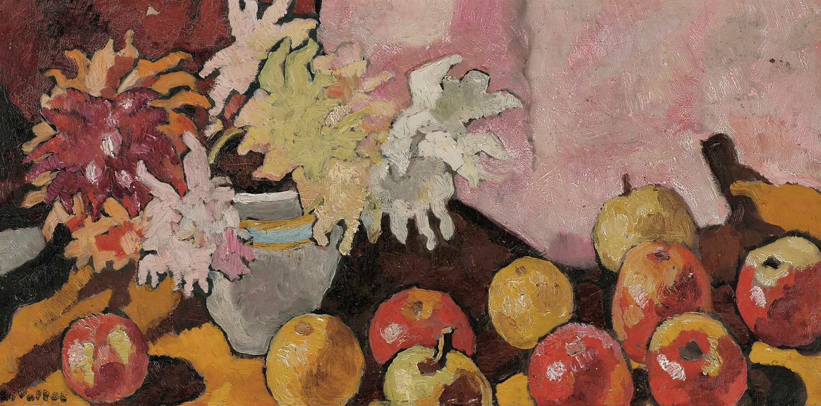 Louis Valtat - Bouquet de dahlias et pommes