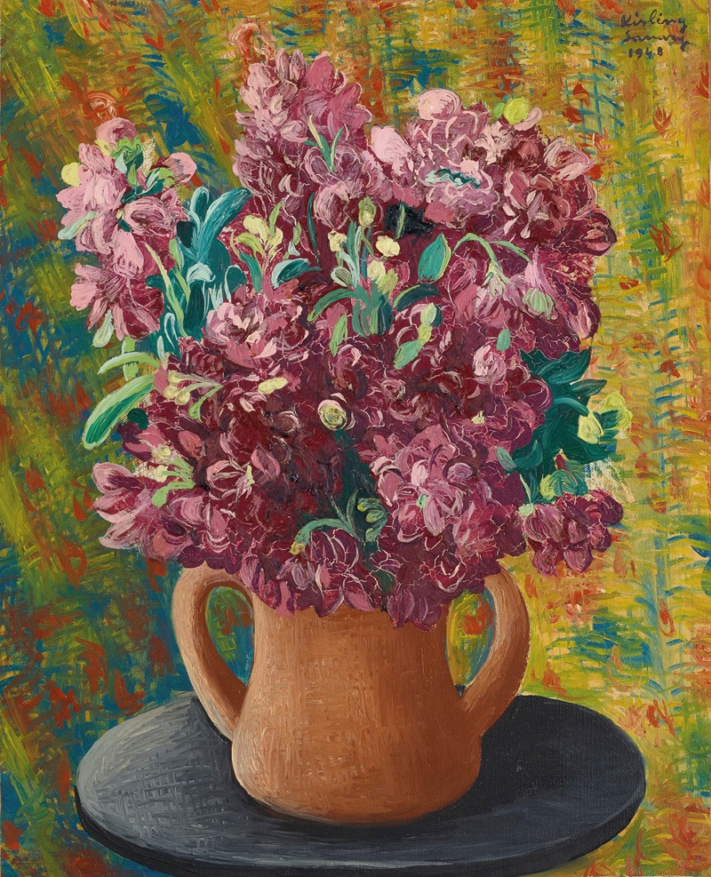 Moïse Kisling - Bouquet de giroflées