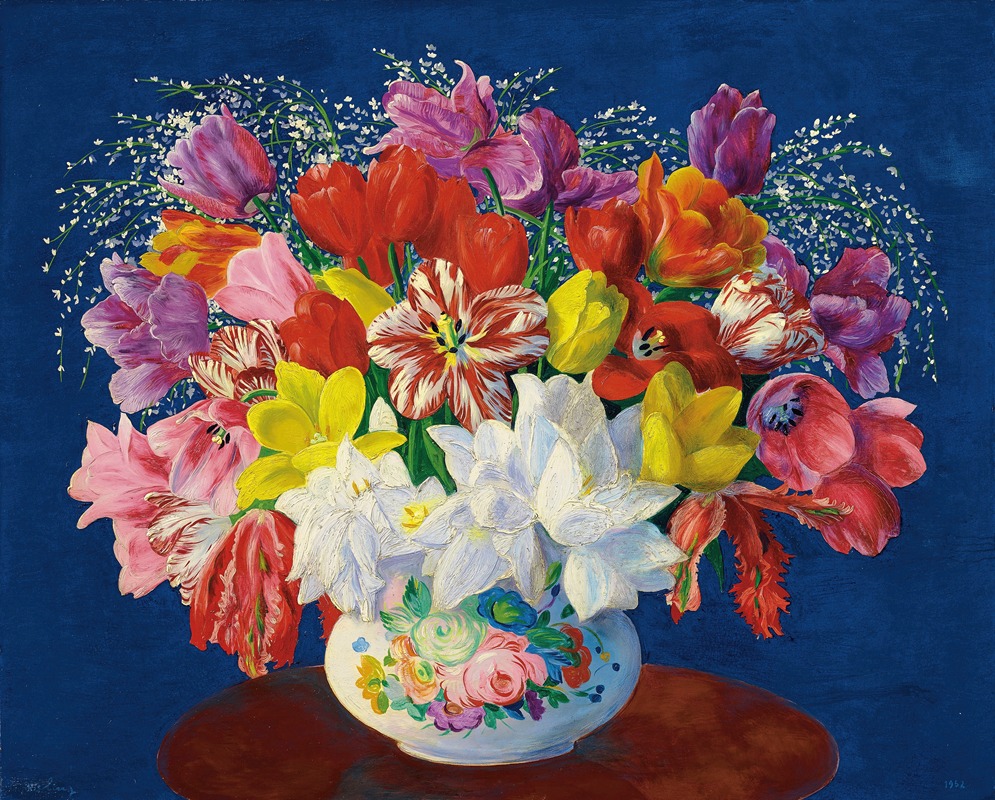 Moïse Kisling - Grand bouquet de tulipes