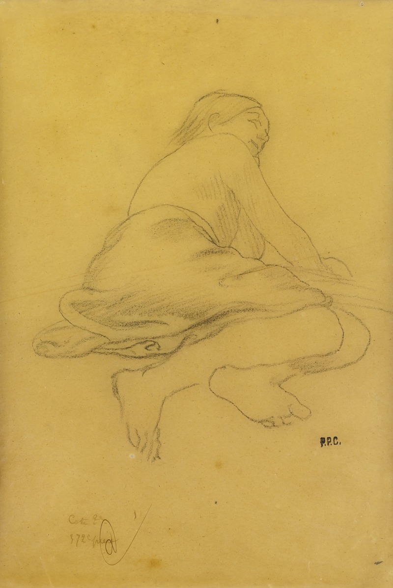 Pierre Puvis de Chavannes - Reclining Semi-Draped Figure