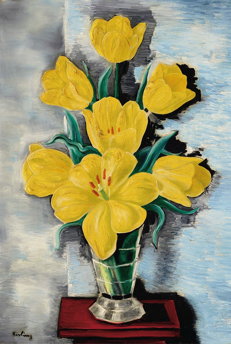 Moïse Kisling - Vase de tulipes