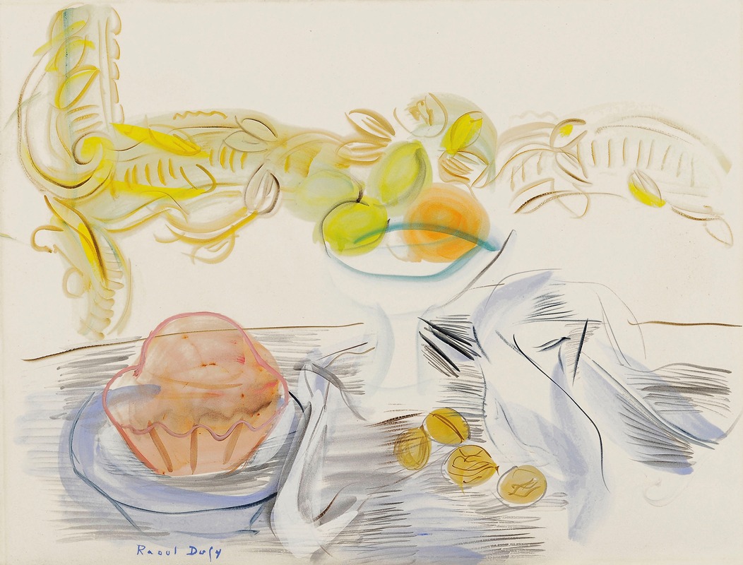Raoul Dufy - Nature morte à la brioche et aux noix