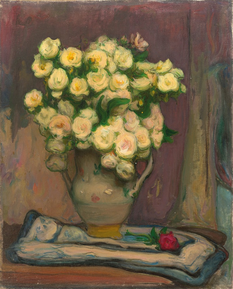 Władysław Ślewiński - Vase de petites roses blanches