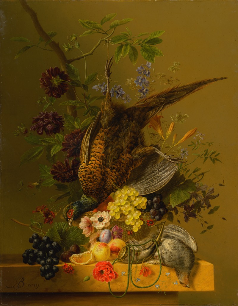 Arnoldus Bloemers - Still Life with a Pheasant and Fruit