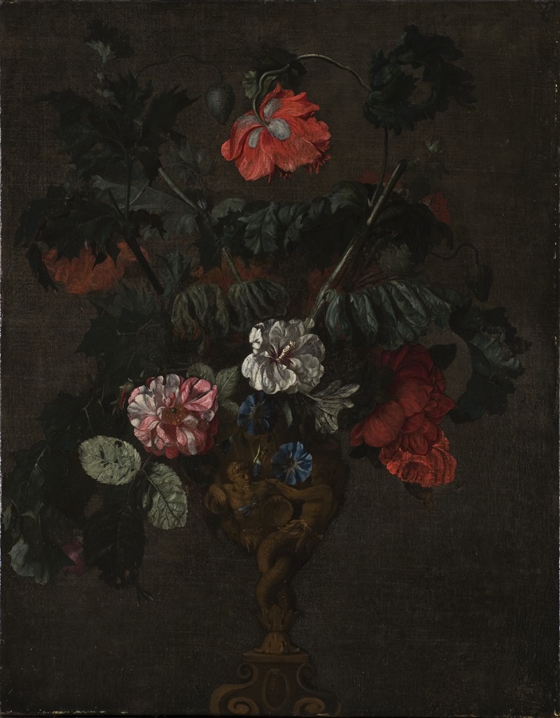 Johann Daniel Preissler - Flowers in a Sculptured Vase