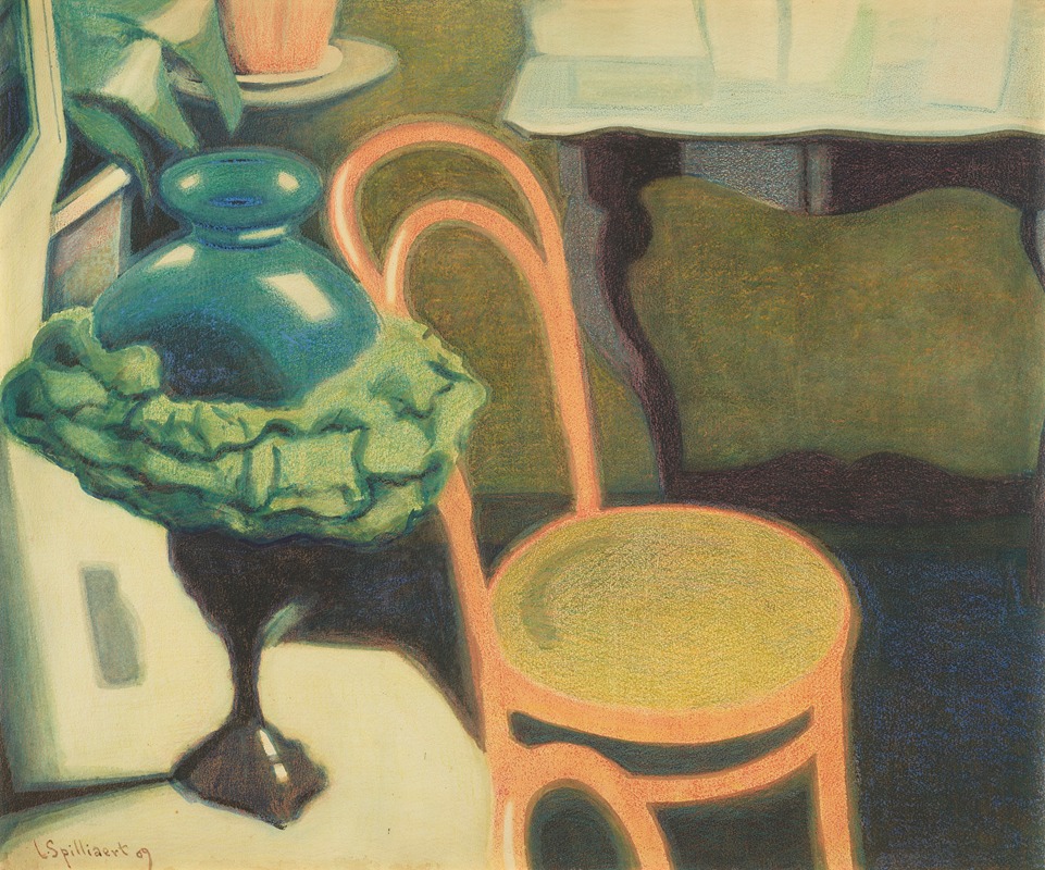 Léon Spilliaert - Interieur met stoel en opaline lamp