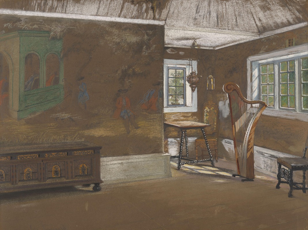 Asta Nørregaard - Interior with Harp