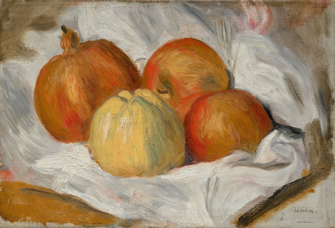 Pierre-Auguste Renoir - Pommes, coing et grenade sur un linge