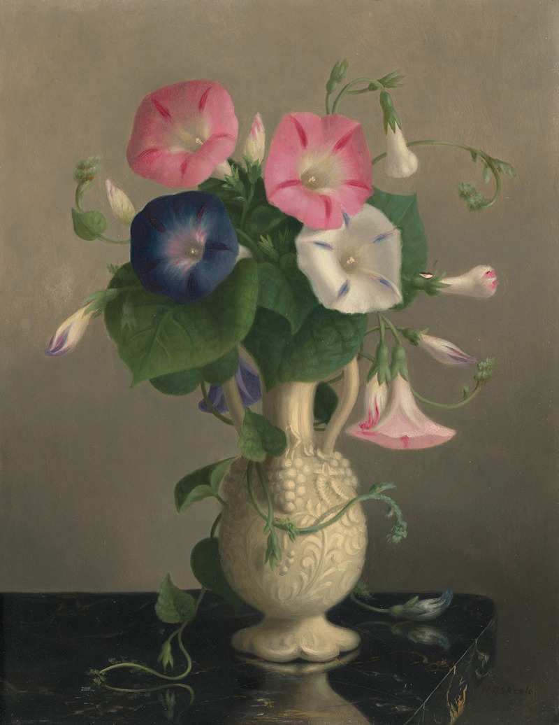 Hannah Brown Skeele - Vase of Morning Glories