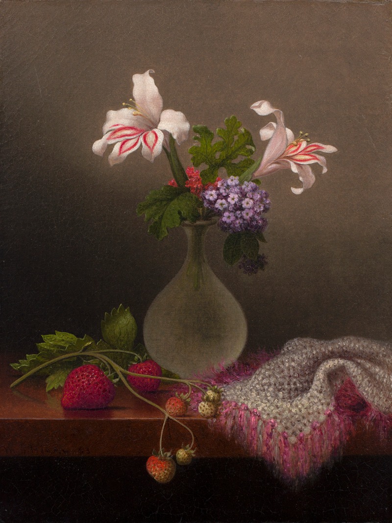 Martin Johnson Heade - A Vase of Corn Lilies and Heliotrope