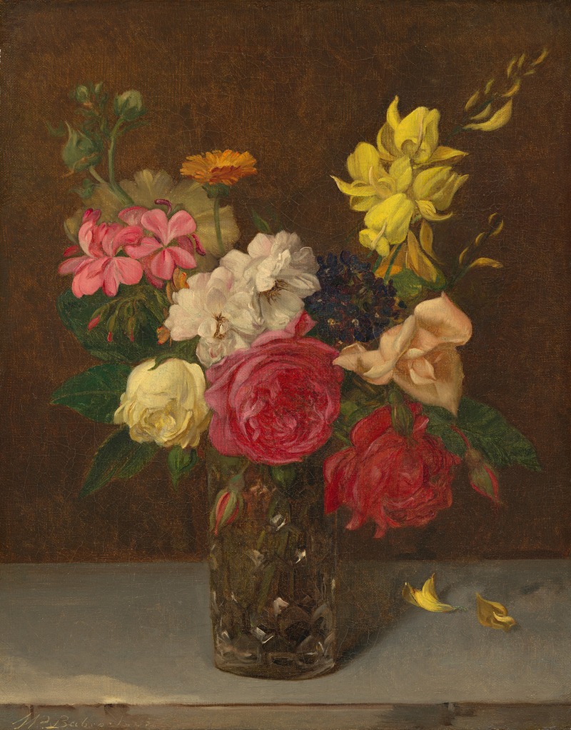 William Perkins Babcock - Flowers in a Cut Glass Vase