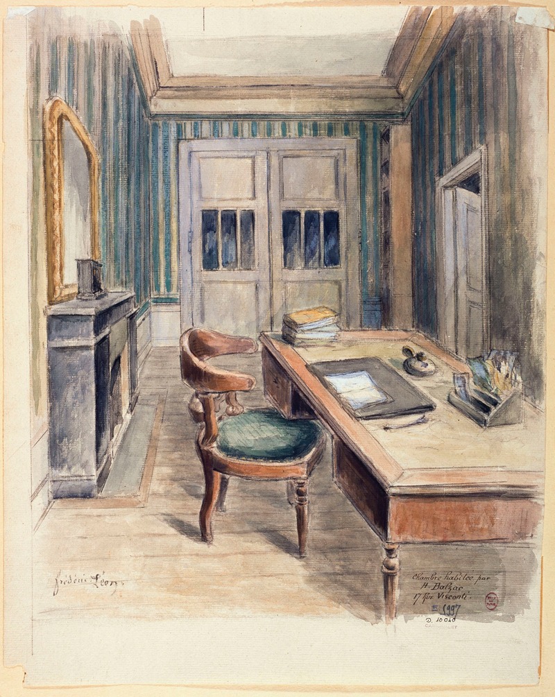 Frédéric Léon - Chambre de la maison habitée par Honoré de Balzac