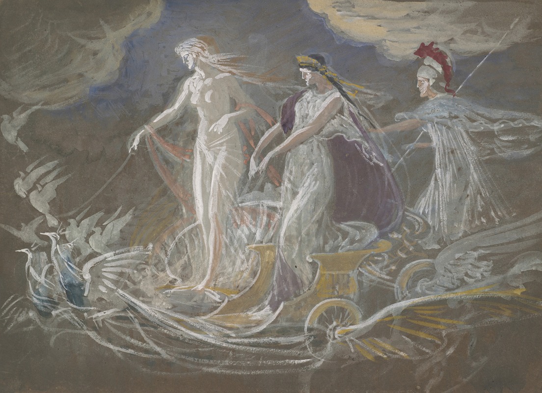 Walter Crane - Three goddesses (allegorical study)