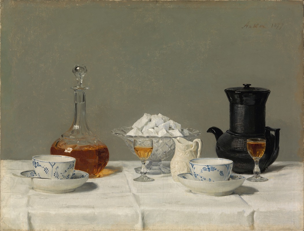 Albert Anker - Still life with coffee