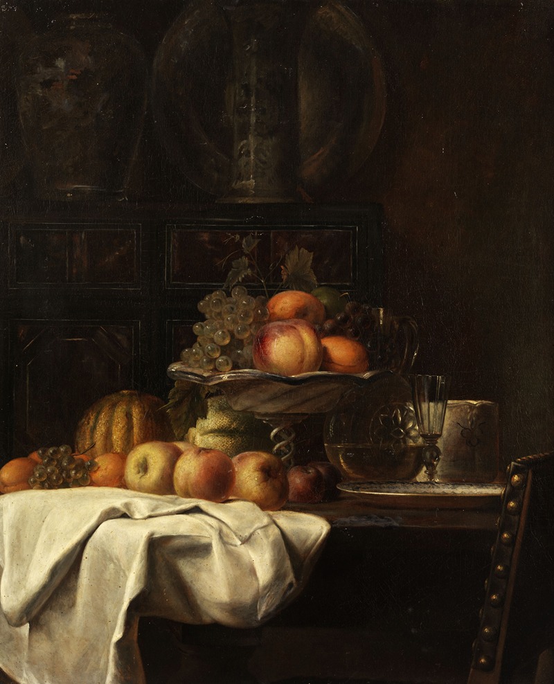 Gerardine van de Sande Bakhuyzen - Still life with peaches and grapes