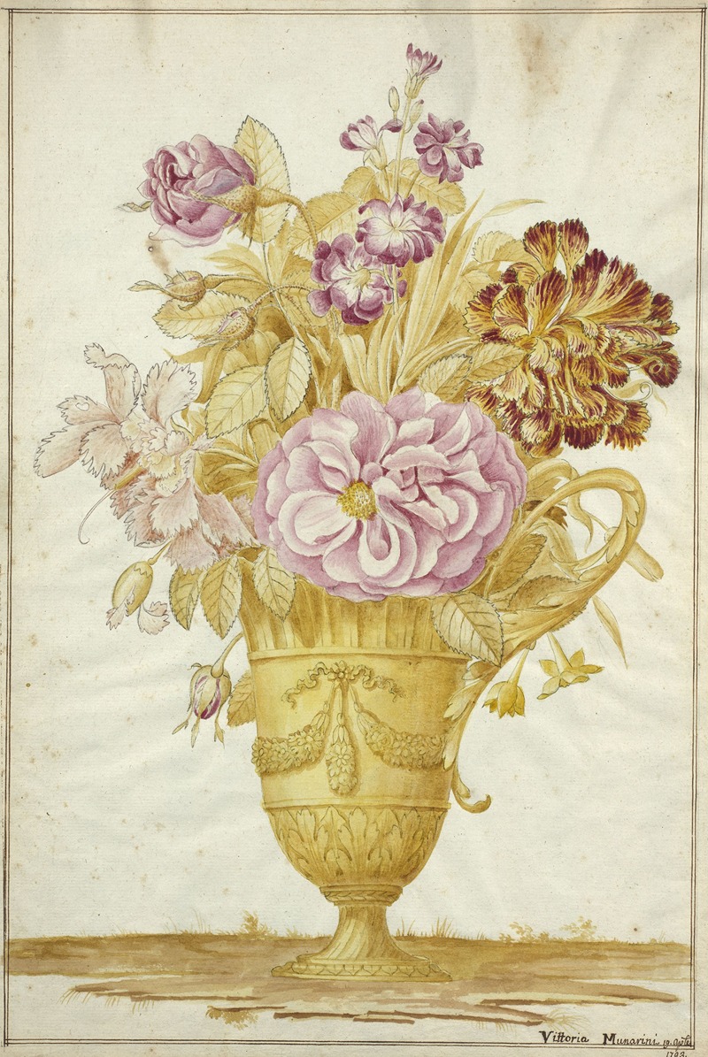 Vittoria Munarini - Bouquet of flowers in an antique vase