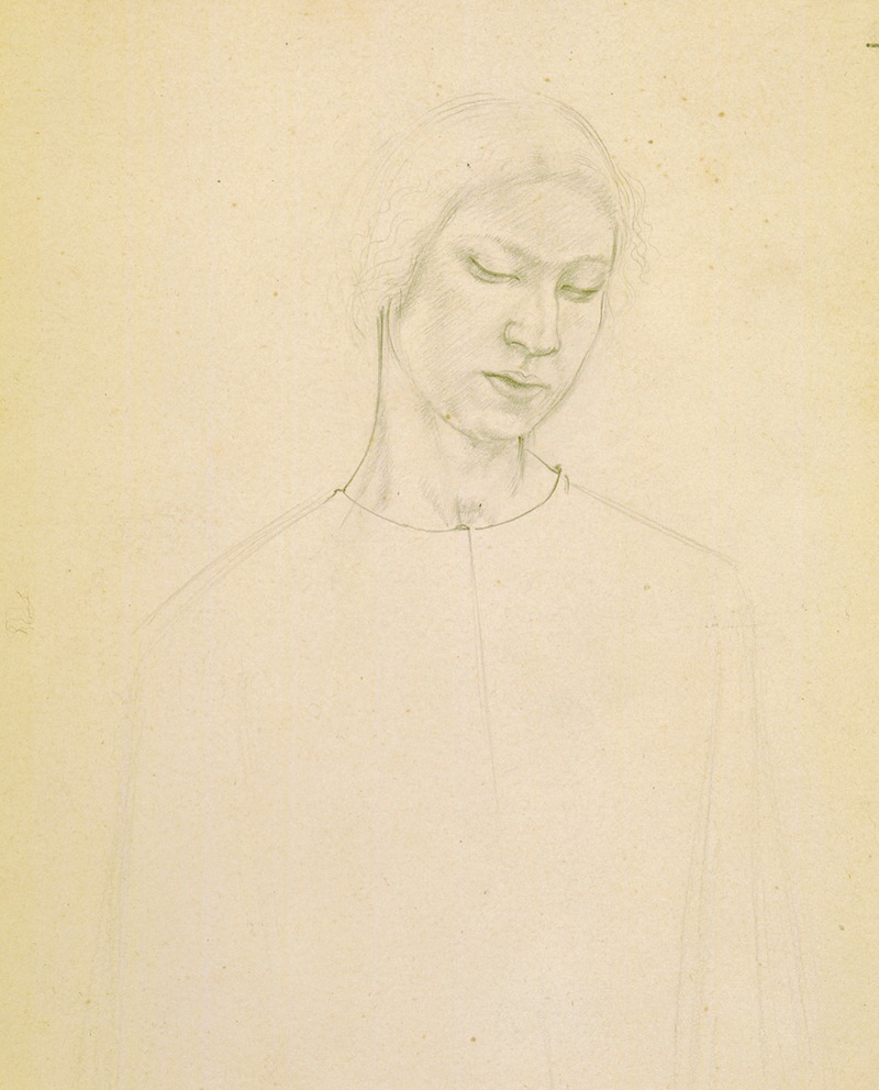 Winifred Knights - Untitled (study of woman’s face) – preparatory drawing for ‘The marriage at Cana’