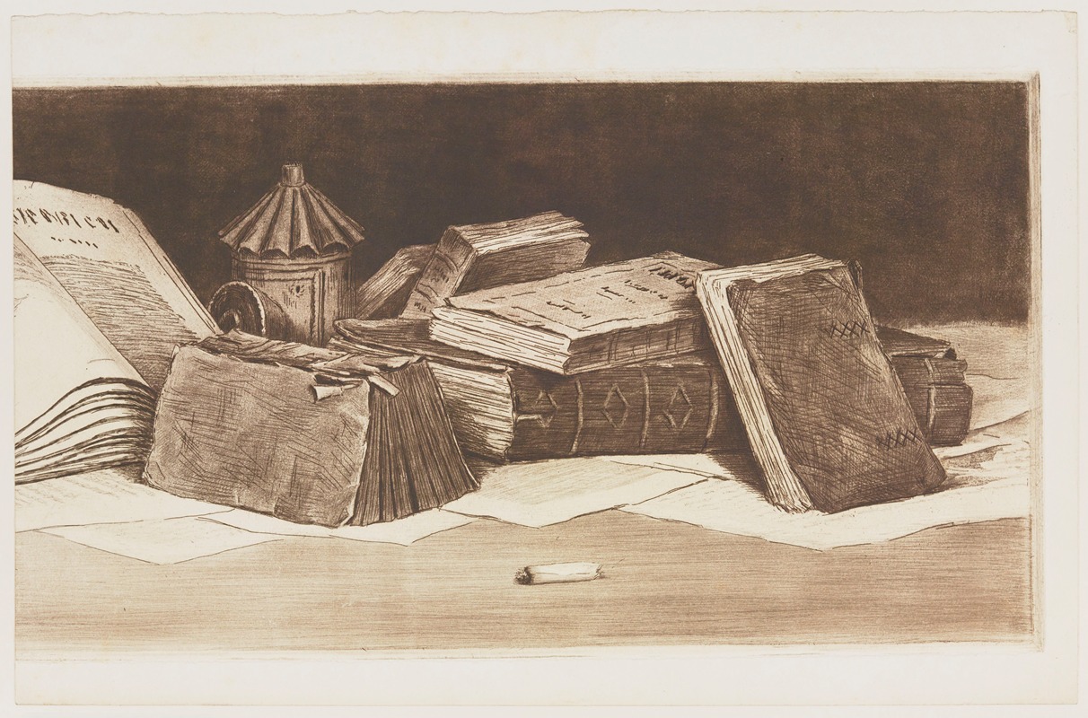 Henri-Charles Guérard - Bouquins, dessus de porte