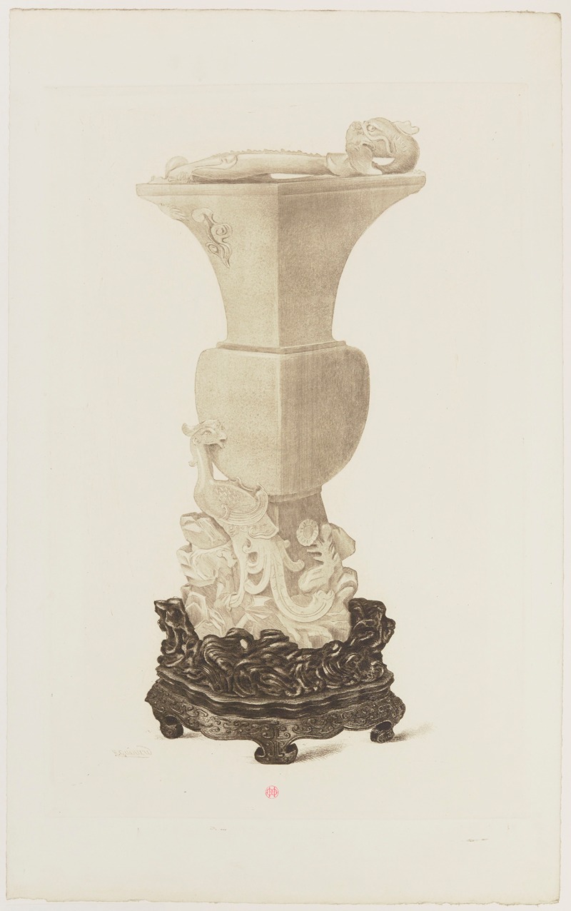 Henri-Charles Guérard - Vase en jade blanc