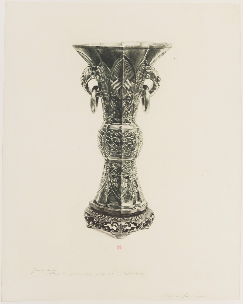 Henri-Charles Guérard - Vase en jade vert