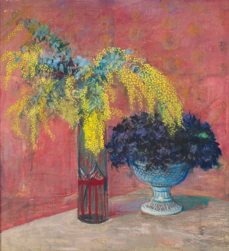 Leon Wyczółkowski - Mimosa and violets