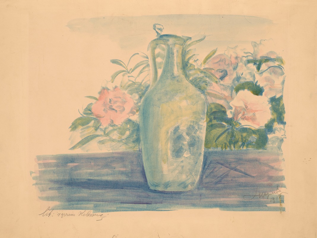 Leon Wyczółkowski - Still life with a jug and flowers