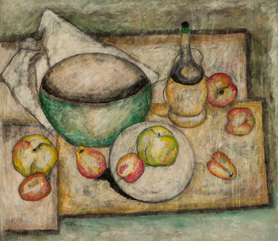 Tadeusz Makowski - Still life with a green bowl and fruit