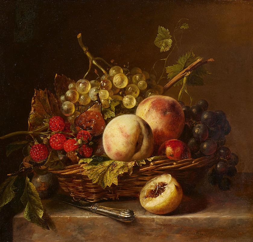 Adriana Johanna Haanen - Stillleben mit Früchten in einem Korb