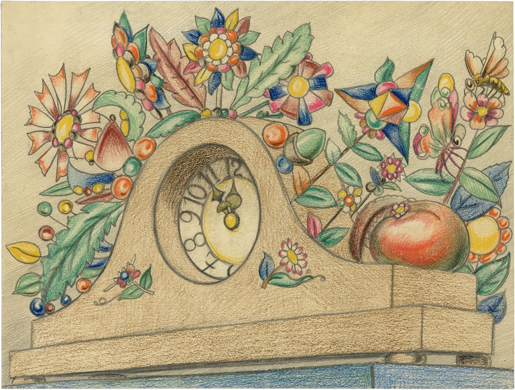 Alfred Ost - Pendule met Bloemen 2A – Meisjesschool 2B