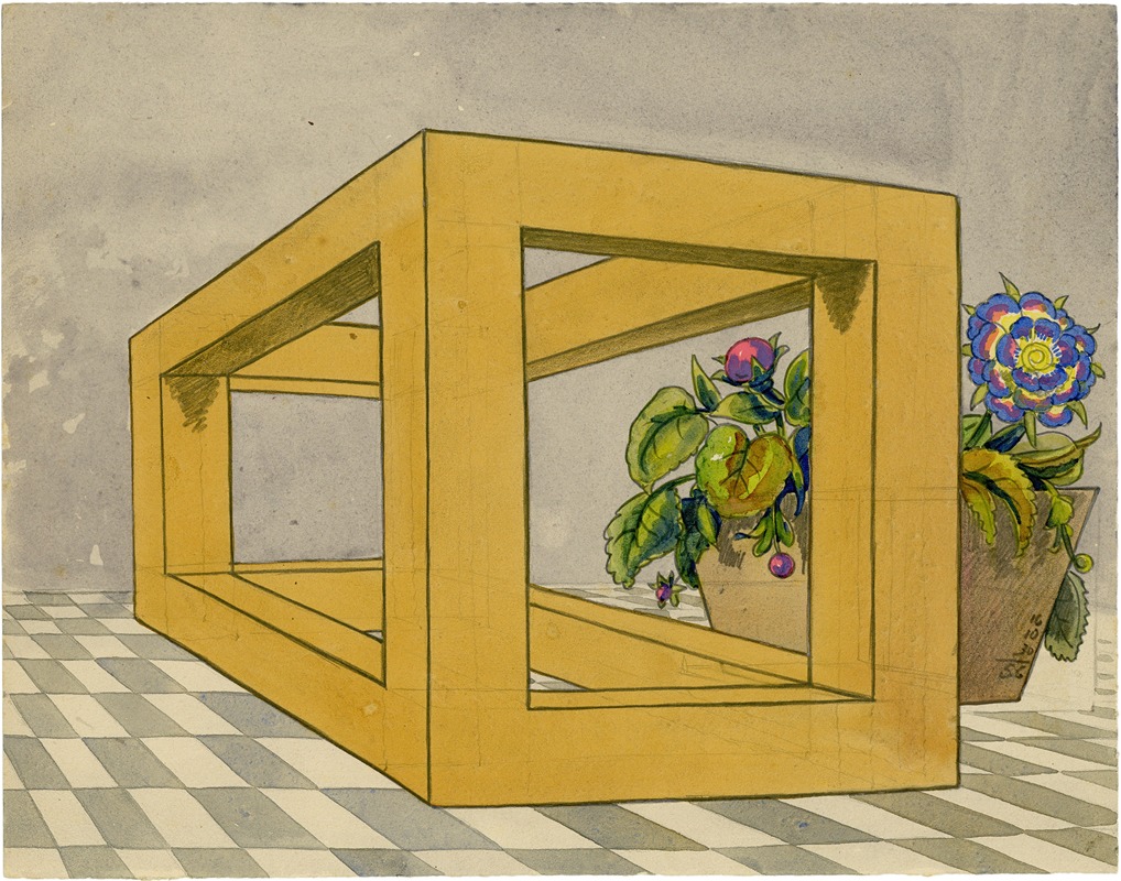 Alfred Ost - Stoel met Vaas en Bloemen