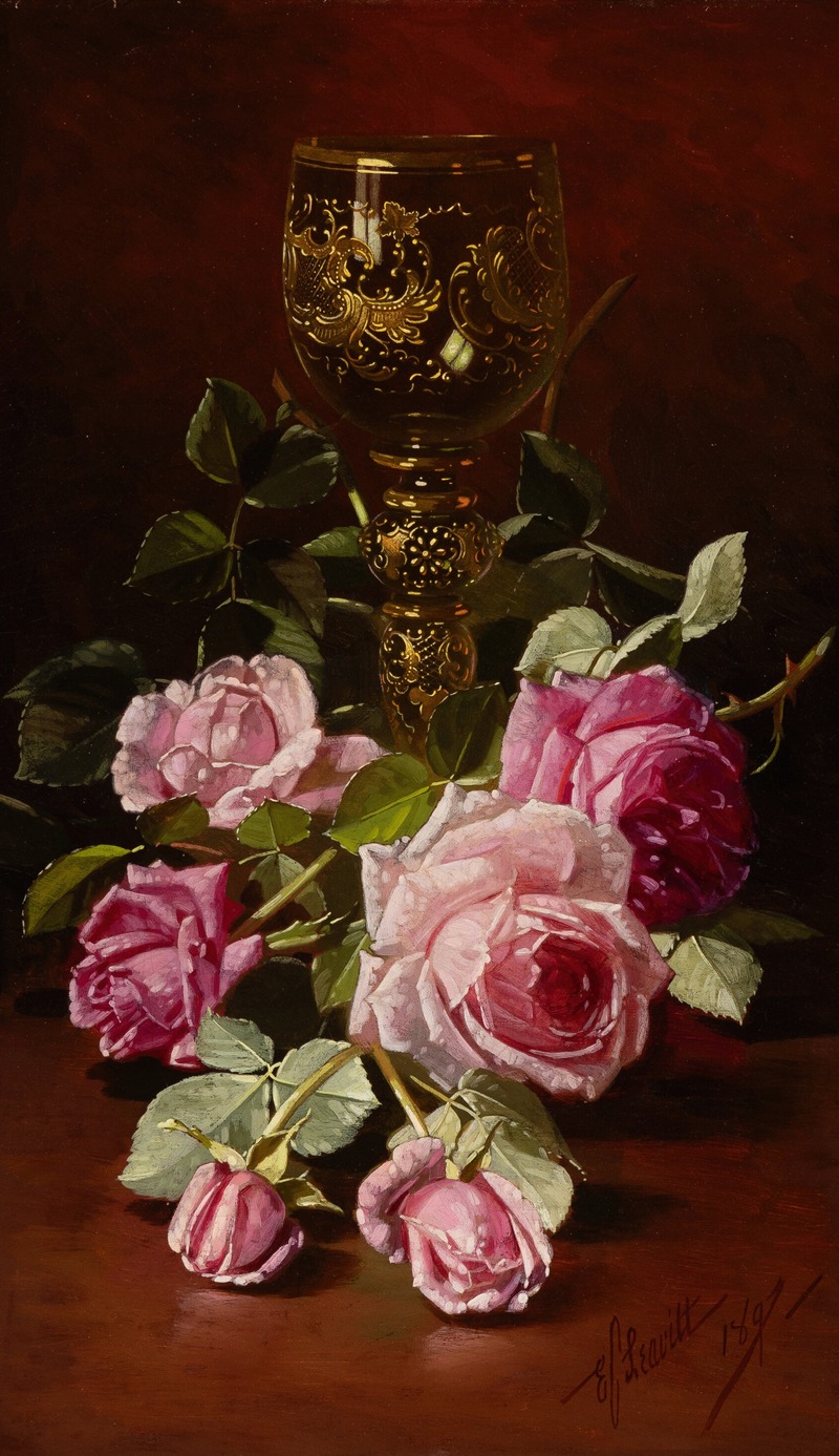 Edward Chalmers Leavitt - Still Life with Roses