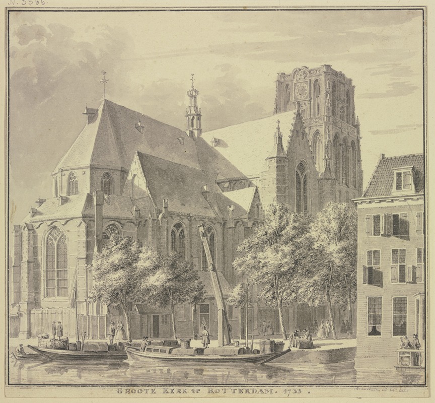 Abraham de Haen the Younger - Groote Kerk te Rotterdam