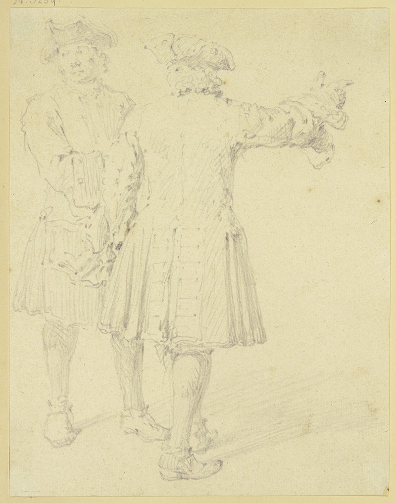 Adam Frans van der Meulen - Two men with tricorns