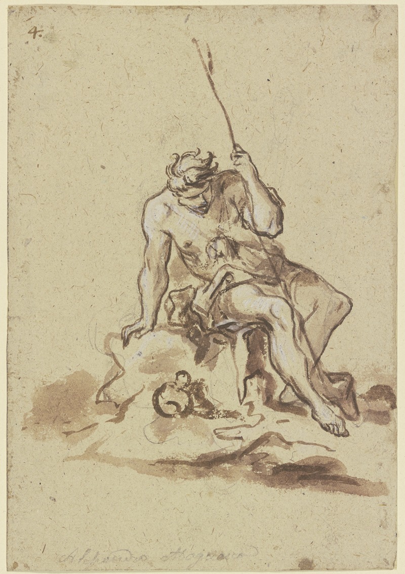 Alessandro Magnasco - Sitting shepherd