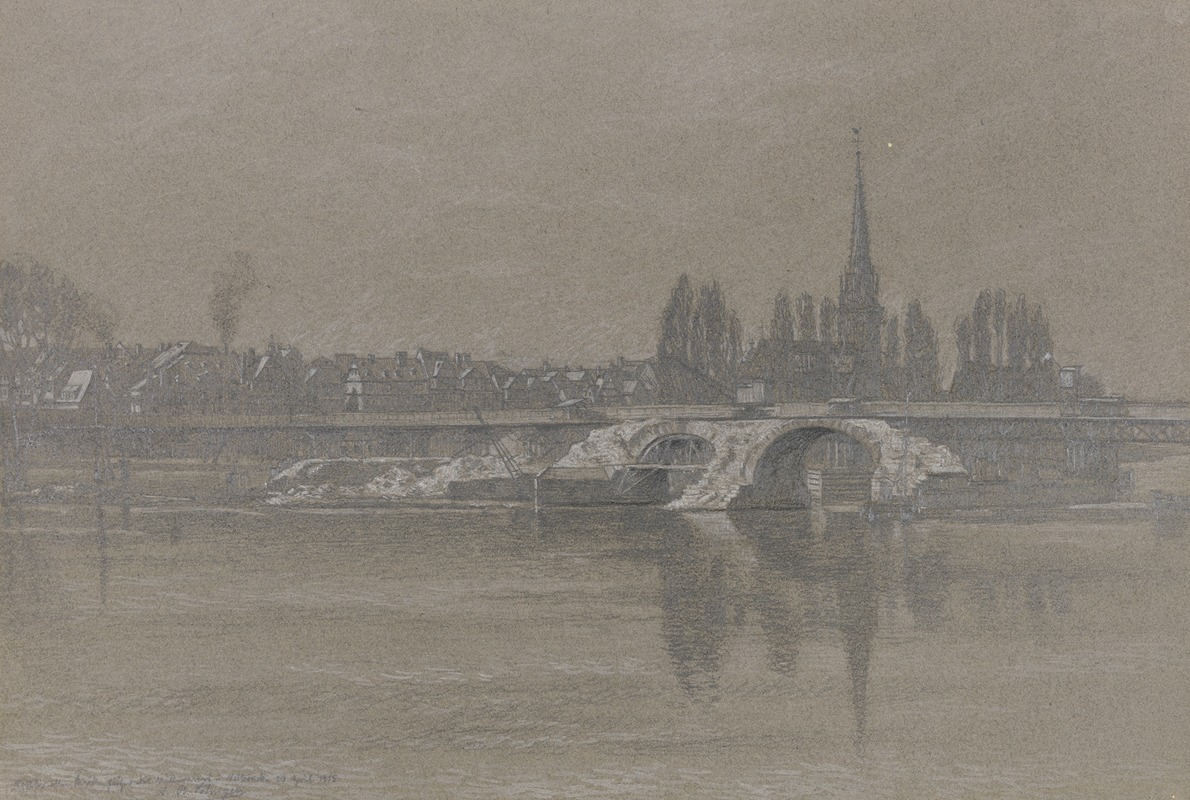 Andreas Bernhard Söhngen - Reste der 1914 abgerissenen Alten Brücke in Frankfurt am Main