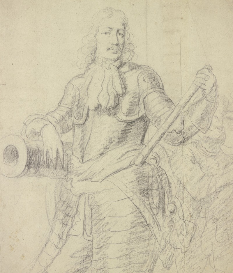 Anthony van Dyck - Ein Mann im Harnisch, auf eine Kanone gelehnt