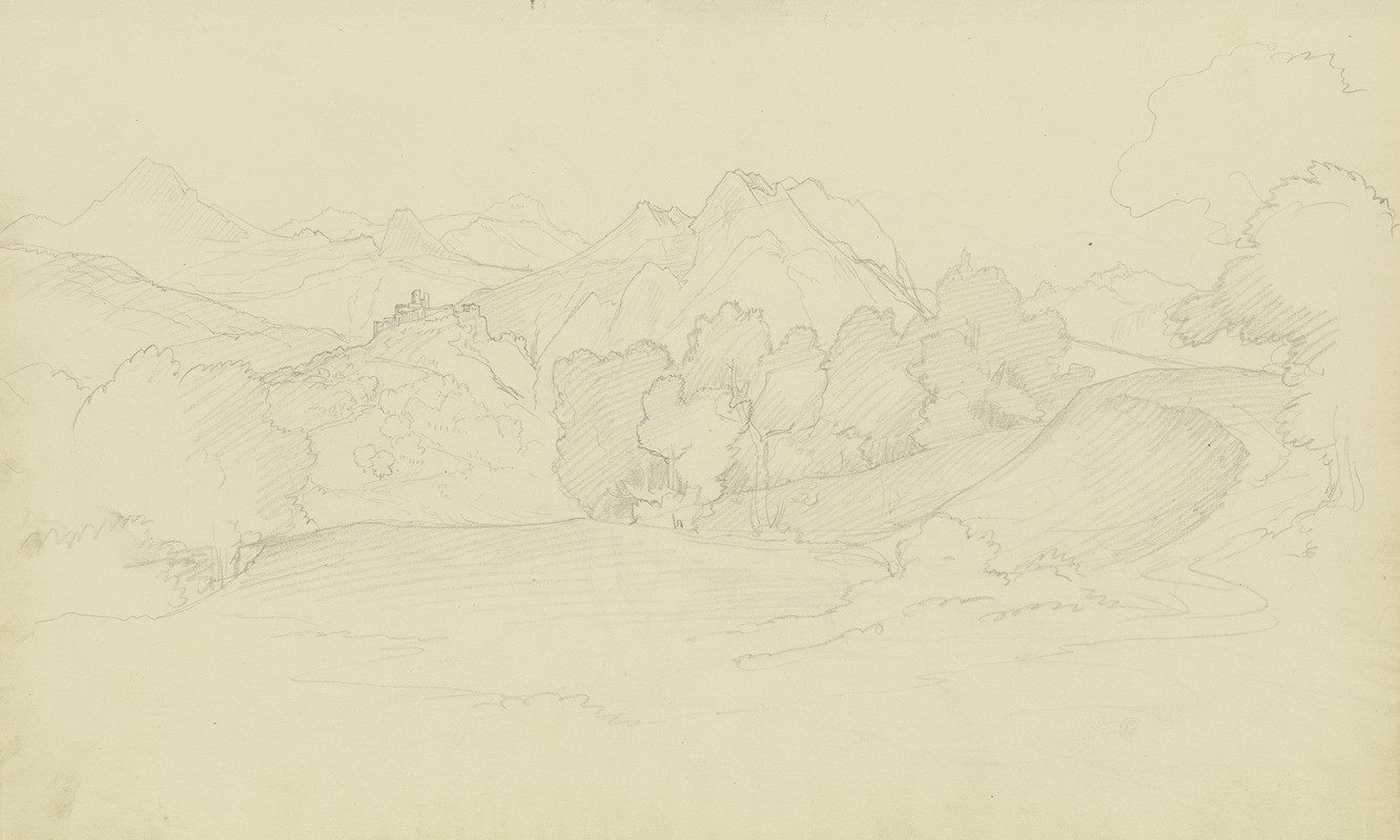 August Lucas - Mountain landscape near Olevano
