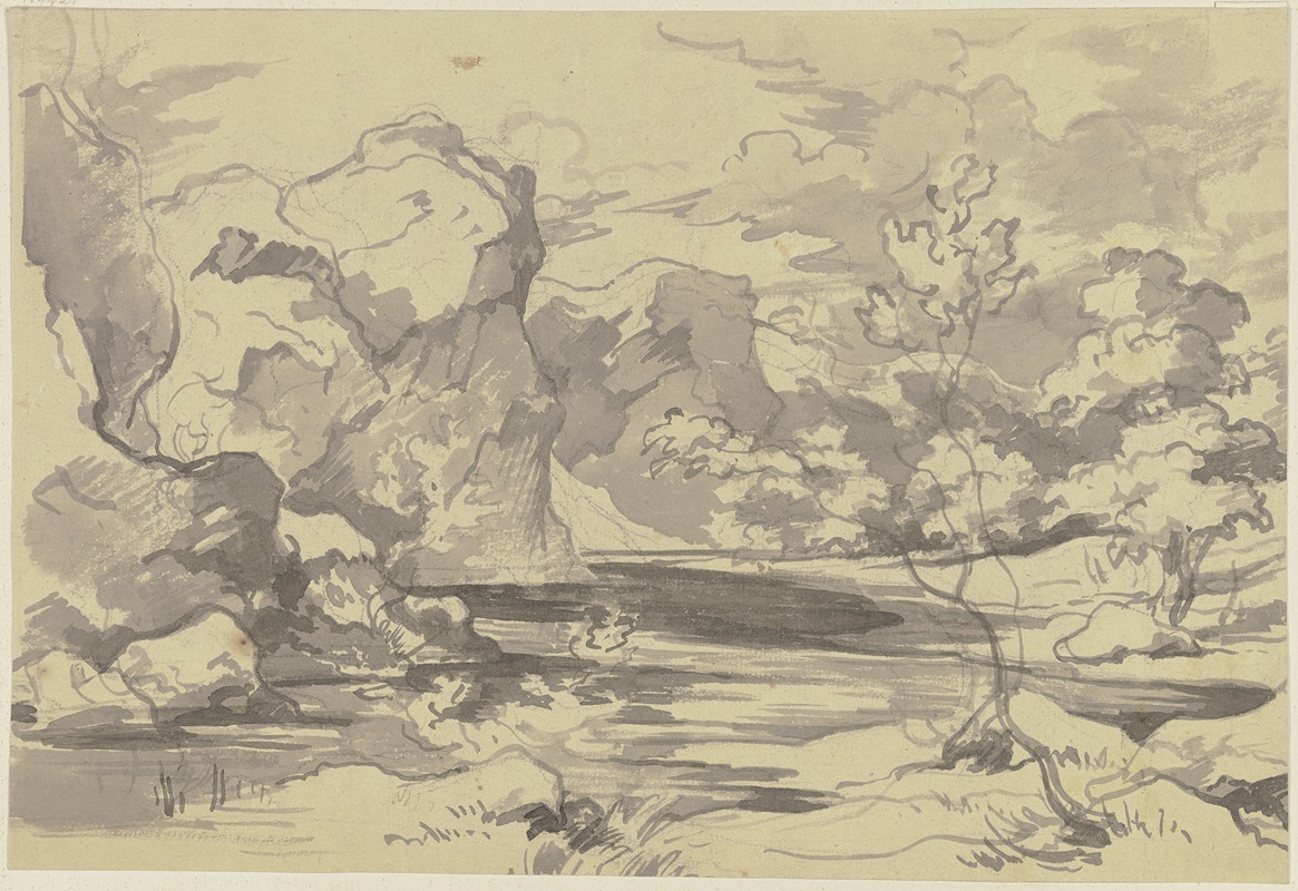 August Richter - River landscape