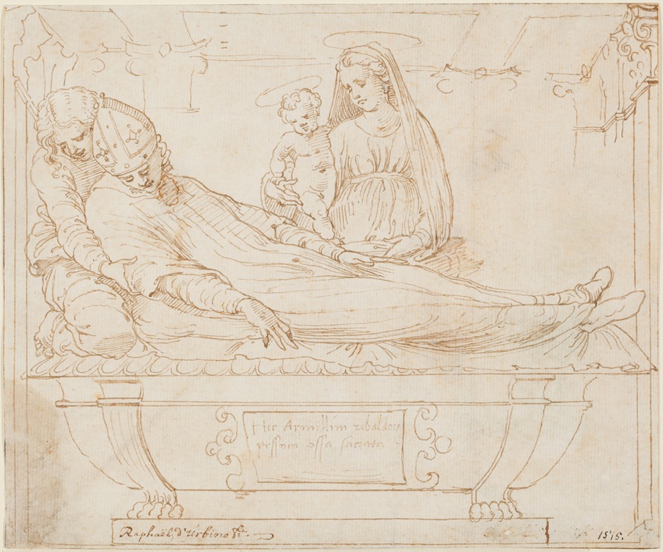 Baldassare Peruzzi - Entwurf für das Grabmal eines Bischofs