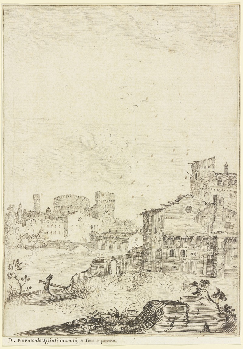 Bernardo Zilotti - Ansicht einer italienischen Stadt