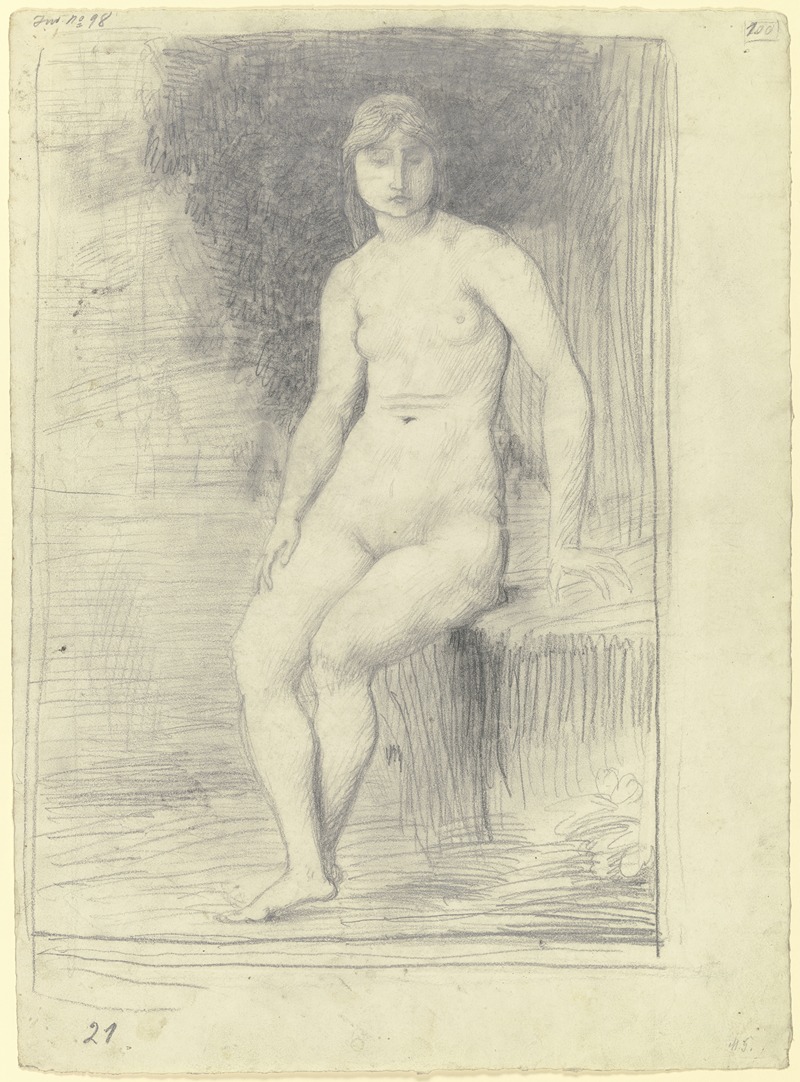 Carl Freiherr von Pidoll zu Quintenbach - Sitting female nude