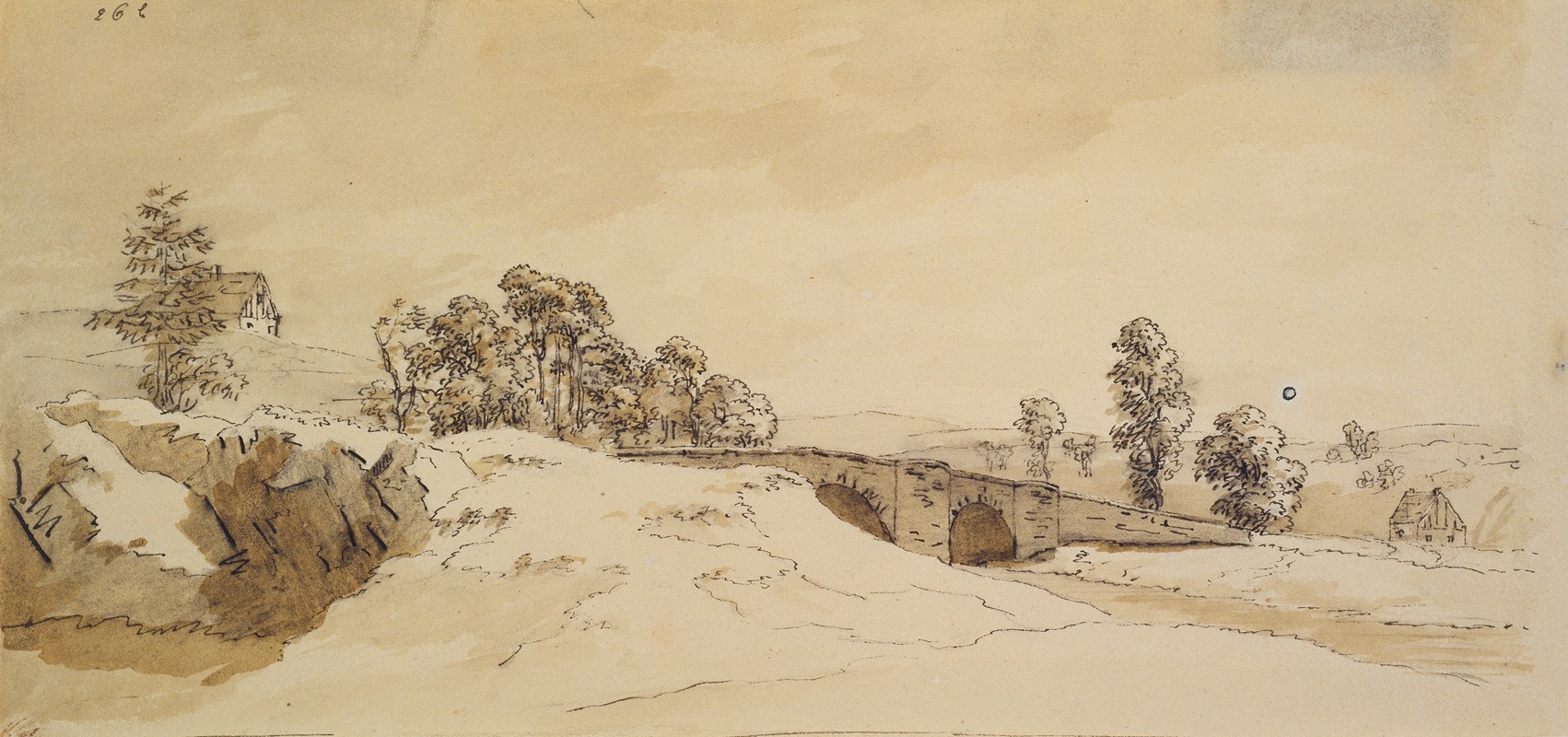 Caspar David Friedrich - Landscape with bridge