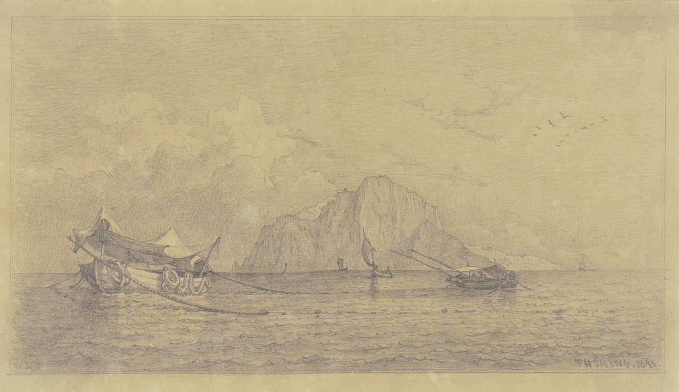 Christian Frederik Ferdinand Thøming - Ansicht Capris vom Meer aus