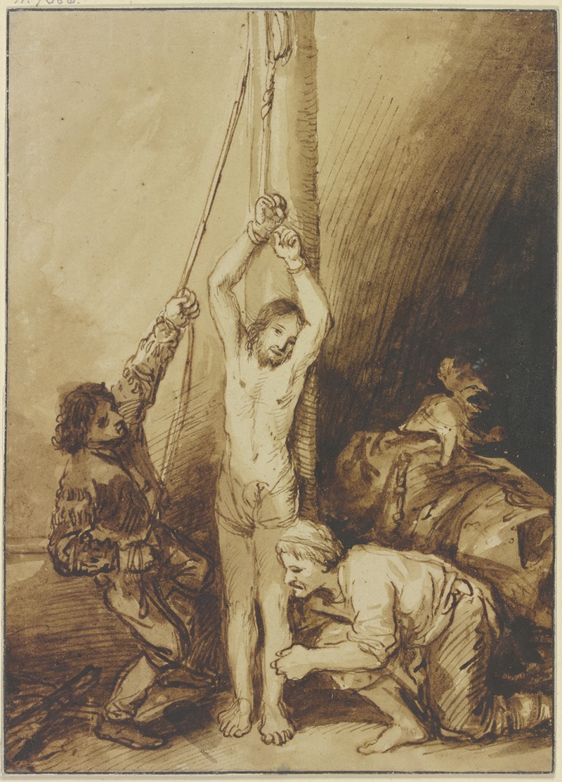 Christian Wilhelm Ernst Dietrich - Christus an der Martersäule, in der Manier Rembrandts
