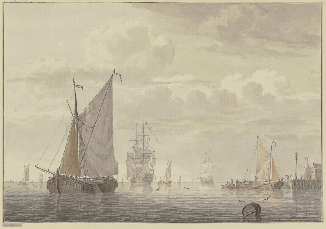 Cornelis de Grient - Vor Anker liegende Segelschiffe