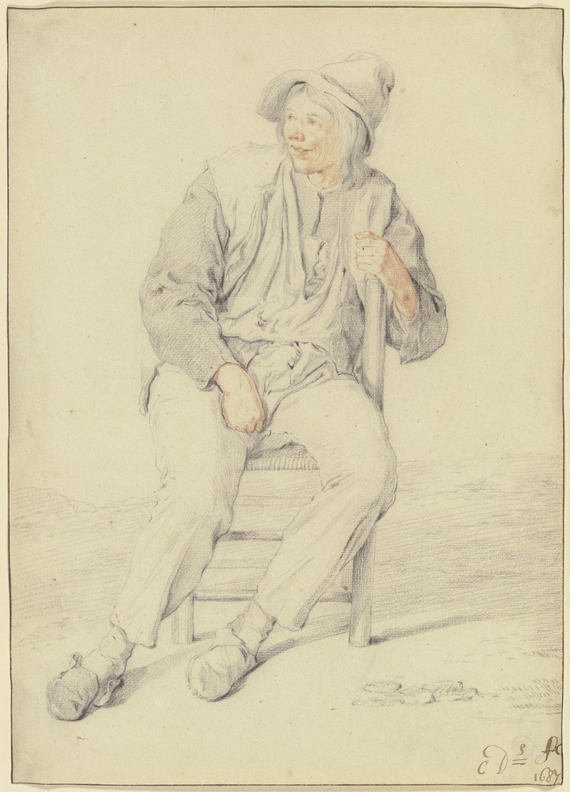 Cornelis Dusart - Bauer auf einem Stuhl, nach links gewandt